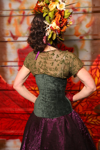38. Wench Corset in Evergreen Velvet -  The Fall Fabulosity! Collection