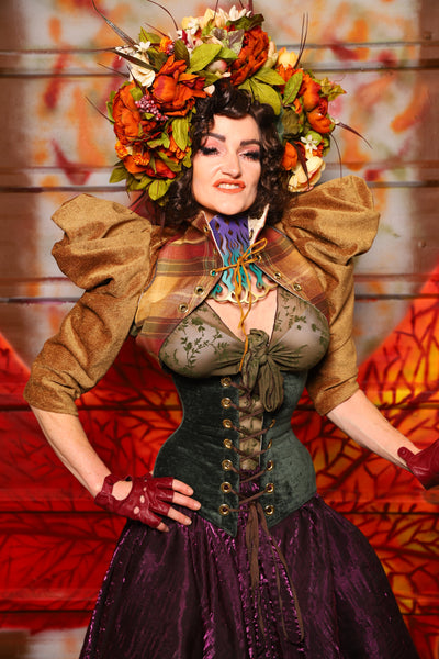 38. Wench Corset in Evergreen Velvet -  The Fall Fabulosity! Collection