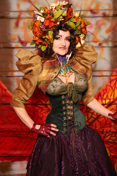 38. Wench Corset in Evergreen Velvet -  The Fall Fabulosity! Collection