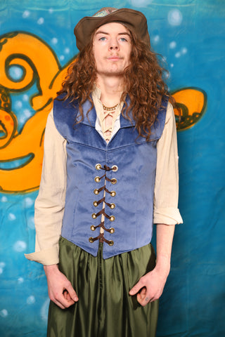 Men's Flynn Vest in Periwinkle Velvet - The "Wanders & Wayfinders" Collection