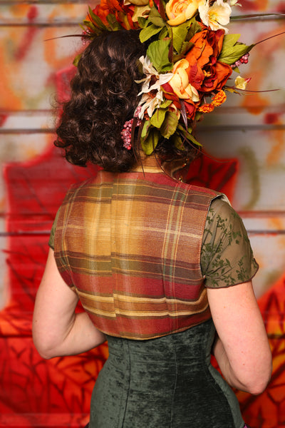 04. Cropped Lace-Up Vest in Cider Mill Plaid - The Fall Fabulosity! Collection