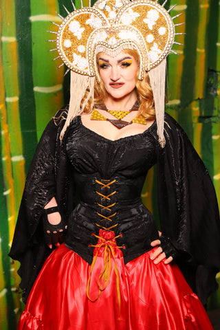Torian Corset in Pitch Black Medallion - The Eternal Flame Collection