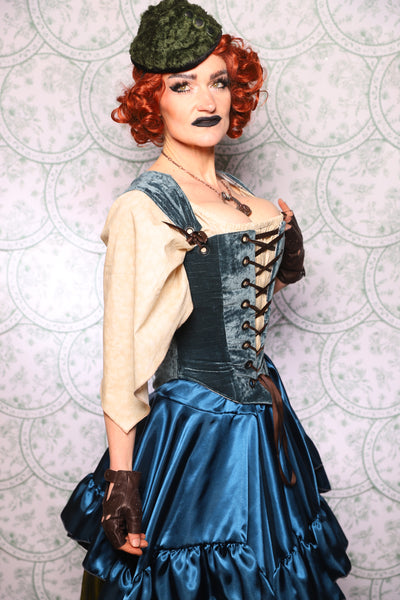 11. Elizabethan Corset In Canon Beach Velvet - The Tudor Tarot Collection