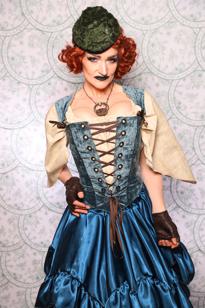 11. Elizabethan Corset In Canon Beach Velvet - The Tudor Tarot Collection