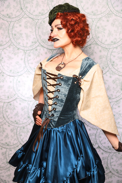 11. Elizabethan Corset In Canon Beach Velvet - The Tudor Tarot Collection