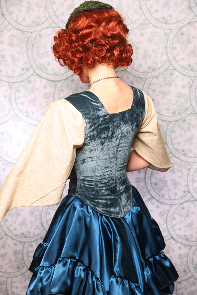 11. Elizabethan Corset In Canon Beach Velvet - The Tudor Tarot Collection