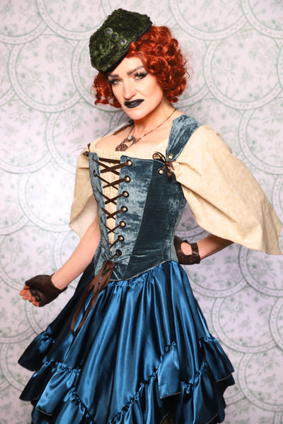 11. Elizabethan Corset In Canon Beach Velvet - The Tudor Tarot Collection