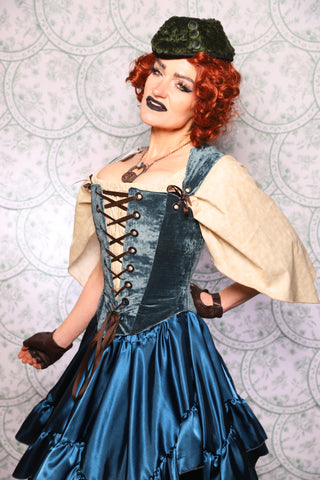 11. Elizabethan Corset In Canon Beach Velvet - The Tudor Tarot Collection