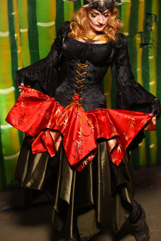 Mini Fairy Skirt in Ruby Bamboo Brocade - The Eternal Flame Collection
