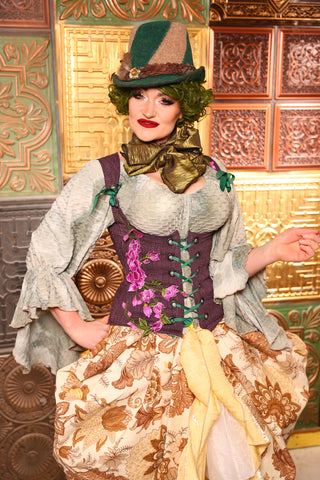 Petite Vixen Corset in"Mother Earth" with Floral Applique - Day 7 "12 Days of Christmas" 2024