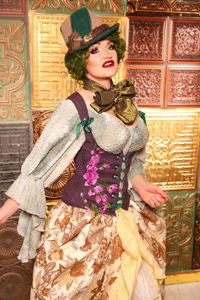 Petite Vixen Corset in"Mother Earth" with Floral Applique - Day 7 "12 Days of Christmas" 2024