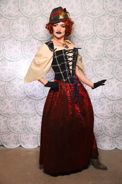 31. Tulip Skirt In Crimson Crushed Shimmer - The Tudor Tarot Collection