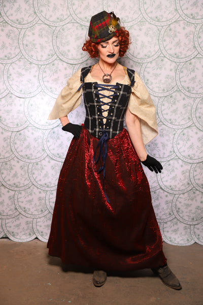 31. Tulip Skirt In Crimson Crushed Shimmer - The Tudor Tarot Collection