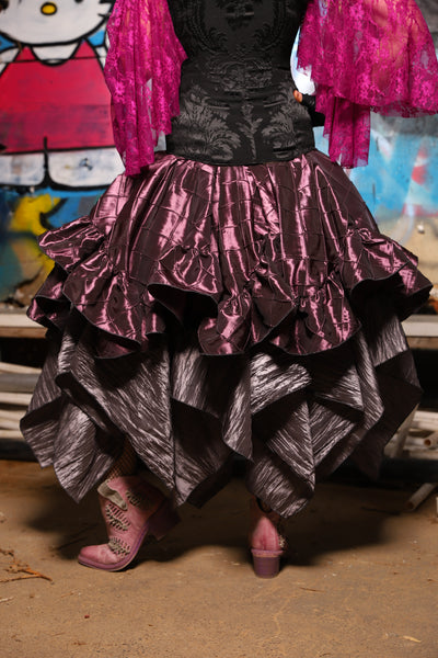13. Mini Fairy Skirt w/ruffle in Plum Pintuck - The Amaranth & Aster Collection
