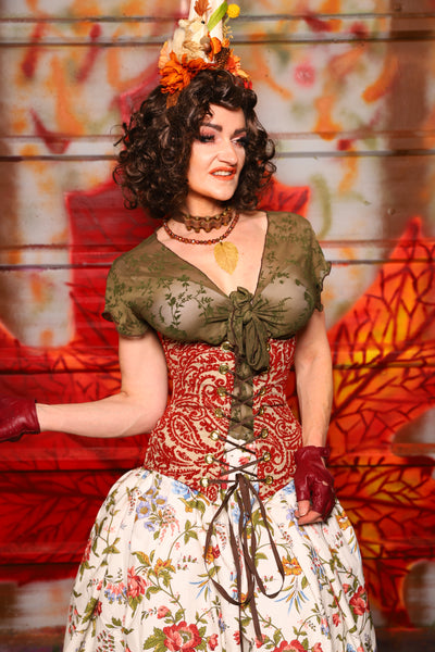 40. Wench Corset in Red Paisley -  The Fall Fabulosity! Collection
