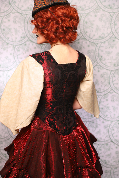 13. Elizabethan Corset In Crimson And Black Medallion - The Tudor Tarot Collection