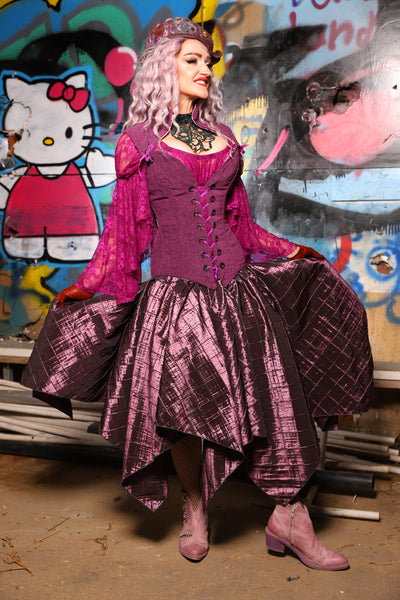 08. Fairy Skirt in Plum Pintuck - The Amaranth & Aster Collection