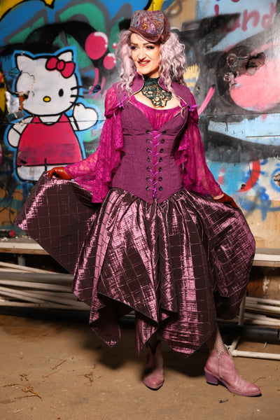 08. Fairy Skirt in Plum Pintuck - The Amaranth & Aster Collection