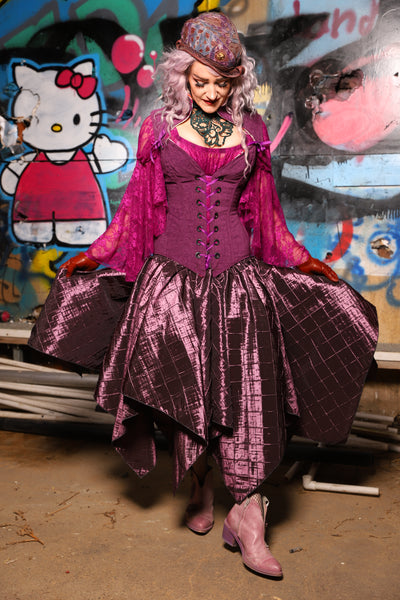 08. Fairy Skirt in Plum Pintuck - The Amaranth & Aster Collection