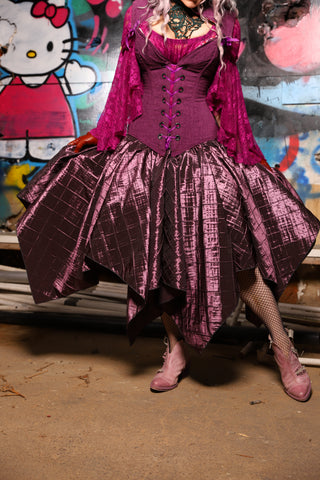 08. Fairy Skirt in Plum Pintuck - The Amaranth & Aster Collection