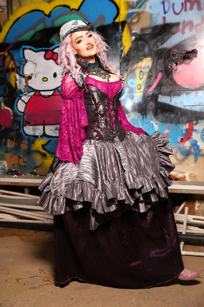 14. Mini Fairy Skirt w/ruffle in Silver Ripple - The Amaranth & Aster Collection
