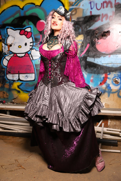 14. Mini Fairy Skirt w/ruffle in Silver Ripple - The Amaranth & Aster Collection