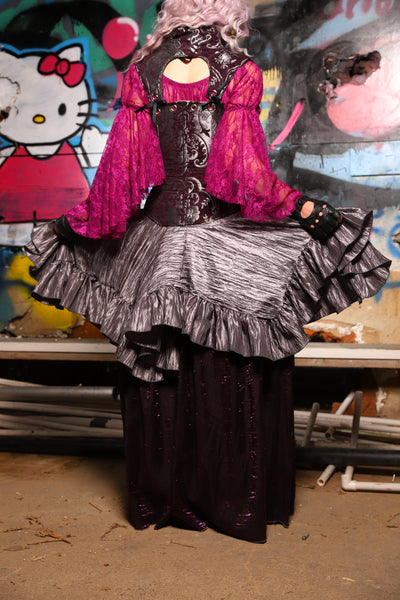 14. Mini Fairy Skirt w/ruffle in Silver Ripple - The Amaranth & Aster Collection