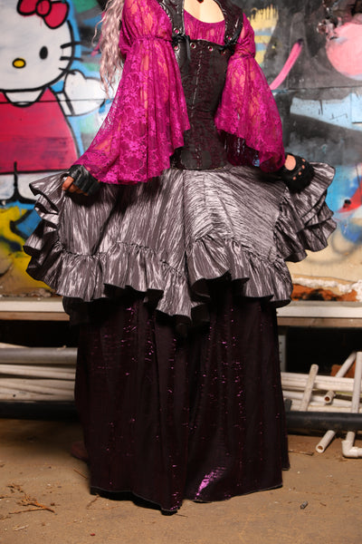 14. Mini Fairy Skirt w/ruffle in Silver Ripple - The Amaranth & Aster Collection