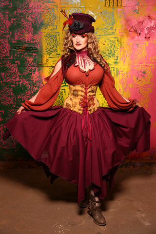 Fairy Skirt in Burgundy Cotton Broadcloth #23 - Cider & Cinders Collection