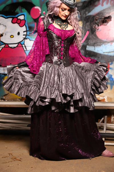 14. Mini Fairy Skirt w/ruffle in Silver Ripple - The Amaranth & Aster Collection