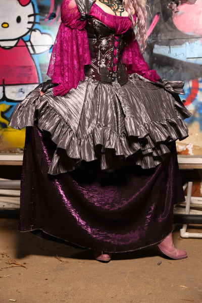 14. Mini Fairy Skirt w/ruffle in Silver Ripple - The Amaranth & Aster Collection