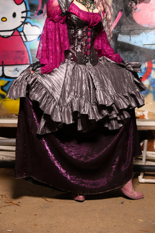 14. Mini Fairy Skirt w/ruffle in Silver Ripple - The Amaranth & Aster Collection