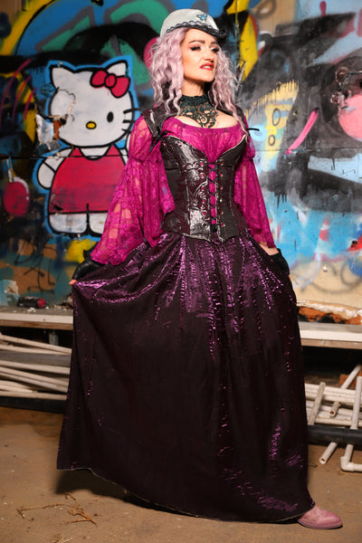 19. Tulip Skirt in Plum Crushed Shimmer - The Amaranth & Aster Collection