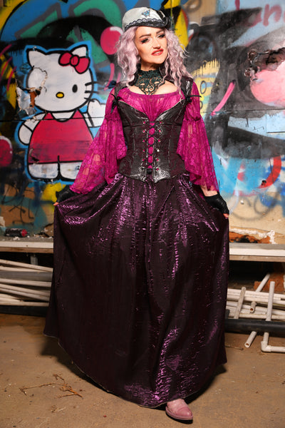 19. Tulip Skirt in Plum Crushed Shimmer - The Amaranth & Aster Collection