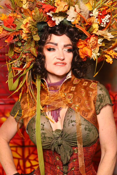 05. Cropped Lace-Up Vest in Butterscotch Diamond - The Fall Fabulosity! Collection