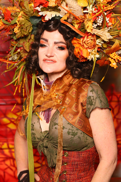05. Cropped Lace-Up Vest in Butterscotch Diamond - The Fall Fabulosity! Collection
