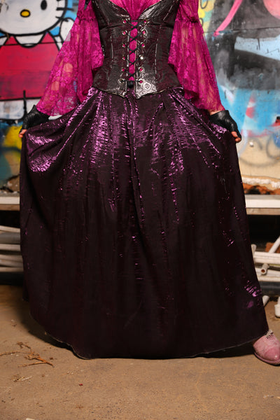 19. Tulip Skirt in Plum Crushed Shimmer - The Amaranth & Aster Collection