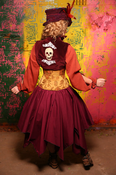 Fairy Skirt in Burgundy Cotton Broadcloth #23 - Cider & Cinders Collection