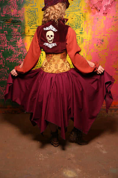 Fairy Skirt in Burgundy Cotton Broadcloth #23 - Cider & Cinders Collection