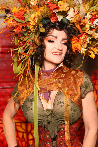 05. Cropped Lace-Up Vest in Butterscotch Diamond - The Fall Fabulosity! Collection