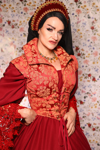 Guinevere II Bodice in Tart Jacquard - The Tudor Tidings Collection