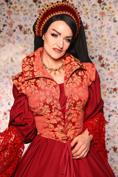 Guinevere II Bodice in Tart Jacquard - The Tudor Tidings Collection