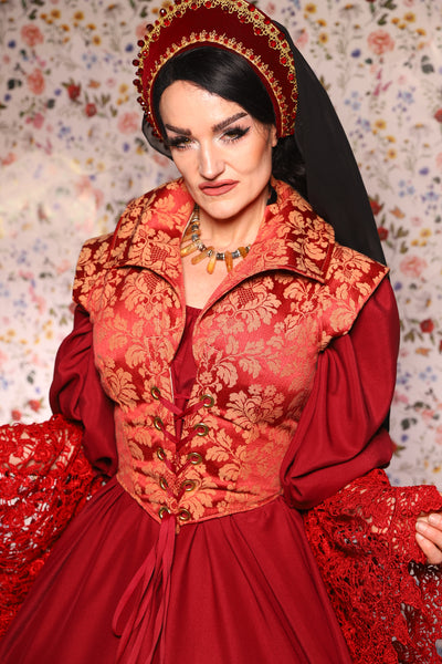 Guinevere II Bodice in Tart Jacquard - The Tudor Tidings Collection