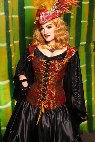 Aurora Corset in Red & Gold Medallion - The Eternal Flame Collection