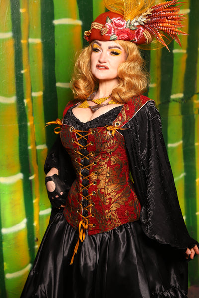 Aurora Corset in Red & Gold Medallion - The Eternal Flame Collection