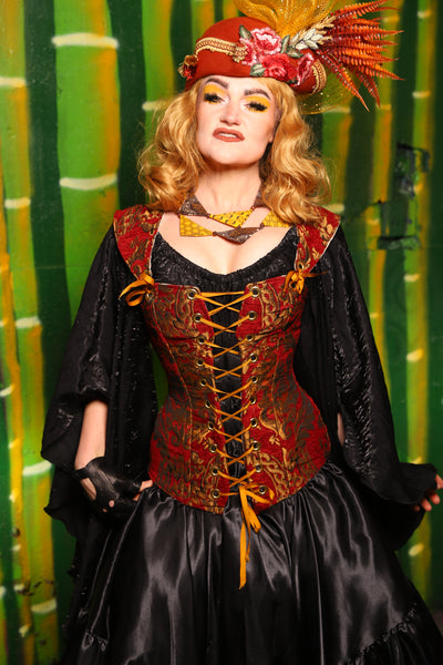 Aurora Corset in Red & Gold Medallion - The Eternal Flame Collection