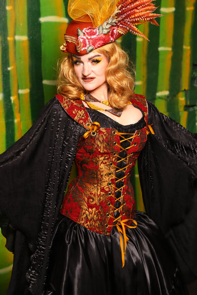 Aurora Corset in Red & Gold Medallion - The Eternal Flame Collection