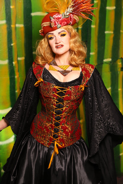 Aurora Corset in Red & Gold Medallion - The Eternal Flame Collection