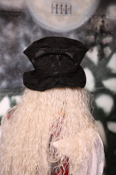 Mad Hatter Hat in Pitch Black Medallion #25 - The Gemstone Alley Collection