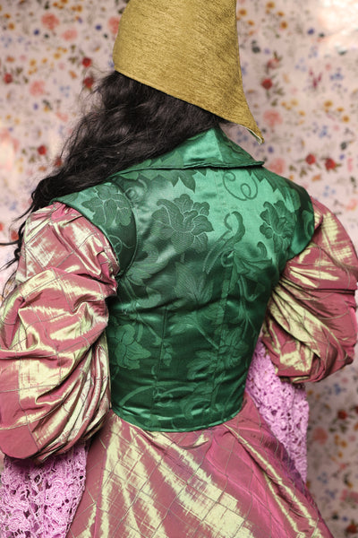 Guinevere II Bodice in Shamrock Damask - The Tudor Tidings Collection